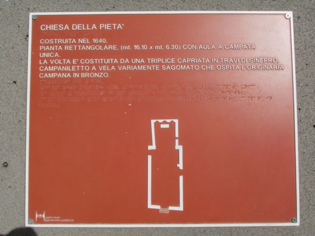 mappa della chiesa della pietà Orosei - Movingitalia.it