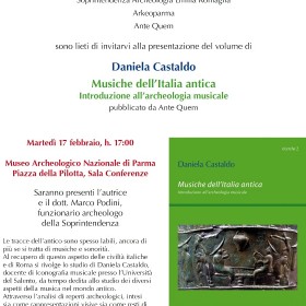 Presentazione del libro Musiche dell'Italia antica. Introduzione all'archeologia musicale al Museo Archeologico Nazionale di Parma
